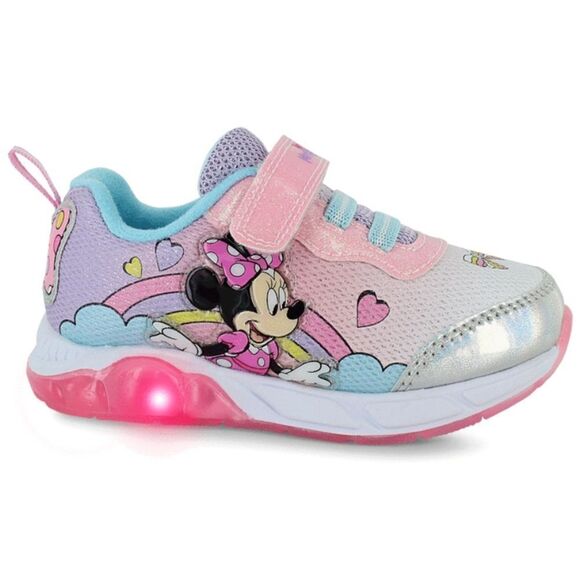 NEW Girls Disney Junior Pink Minnie Mouse Sparkle Light Up Sneakers Size 11 NWT - Picture 1 of 13